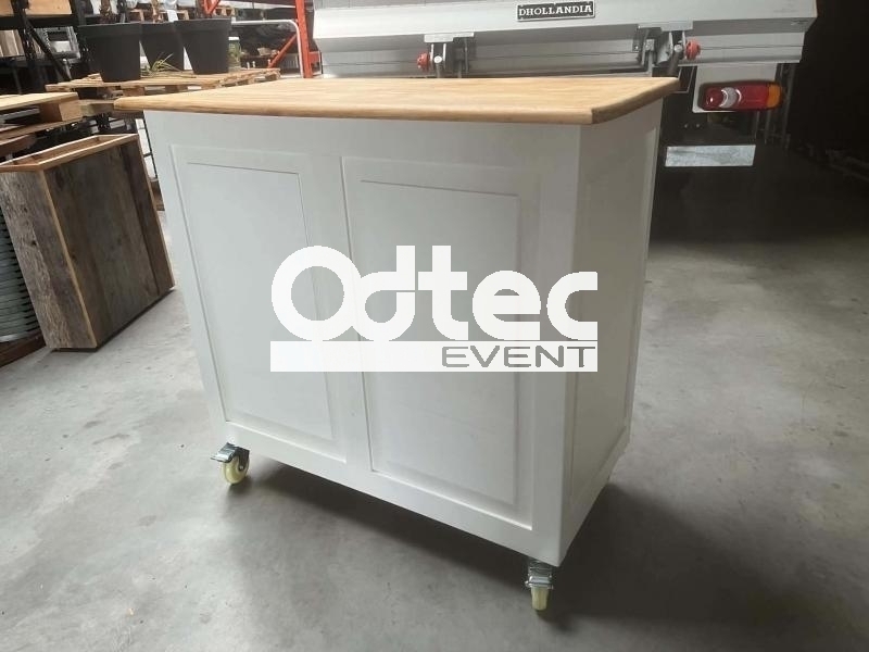 COMPTOIR, BAR, Buffet MOBILE EN HËTRE ECO RESPONSABLE Blanche/Bois - location Mouscron Tournai Lille - photo 4