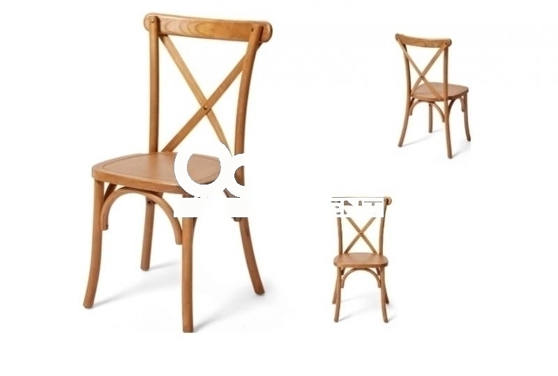 Crossback chaise empilable en bois massif